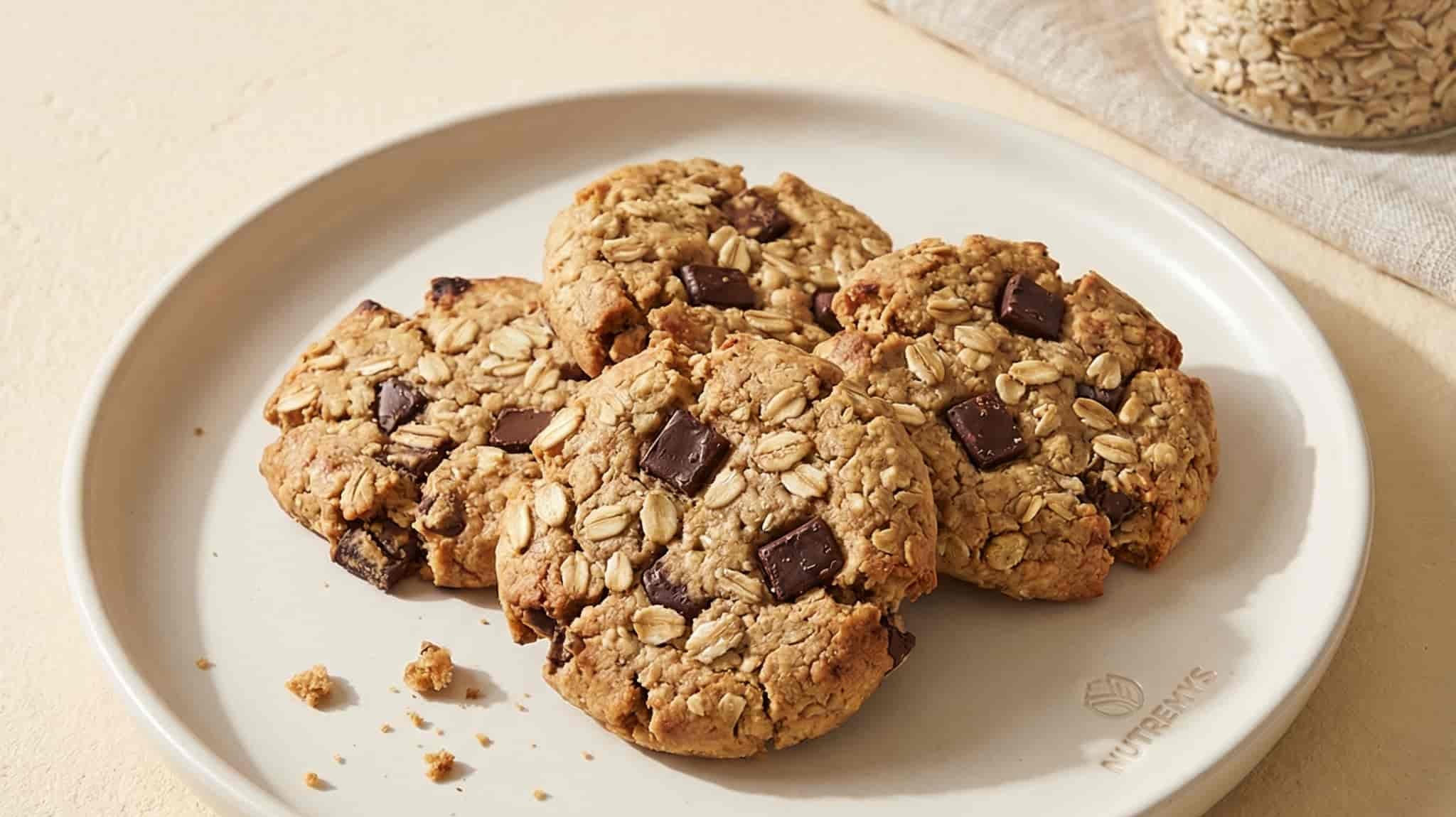 Cookies proteines a avoine et chocolat enrichis en collagene - recette Nutremys
