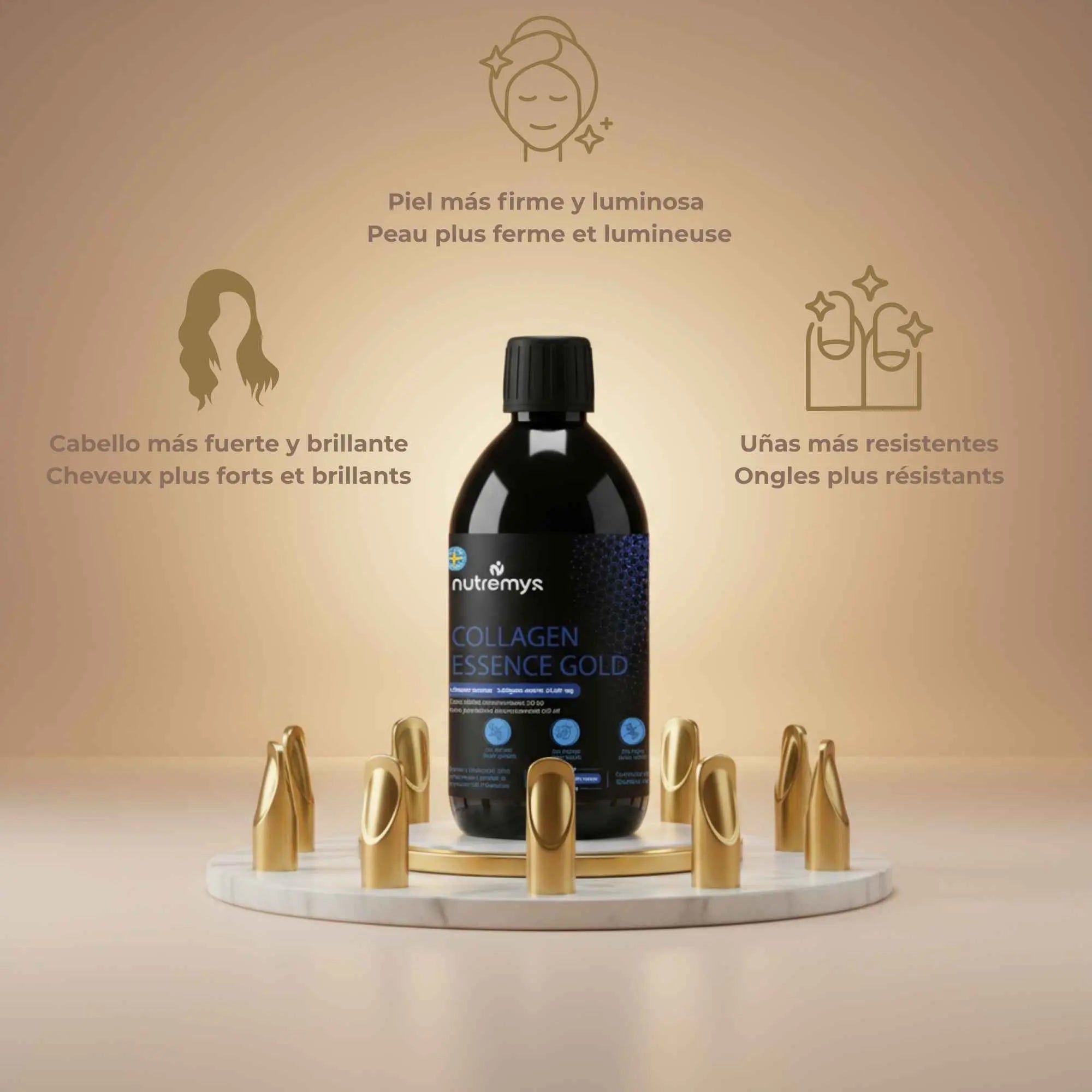 Collagen Essence Gold · Absorción superior líquido vs cápsulas comparativa