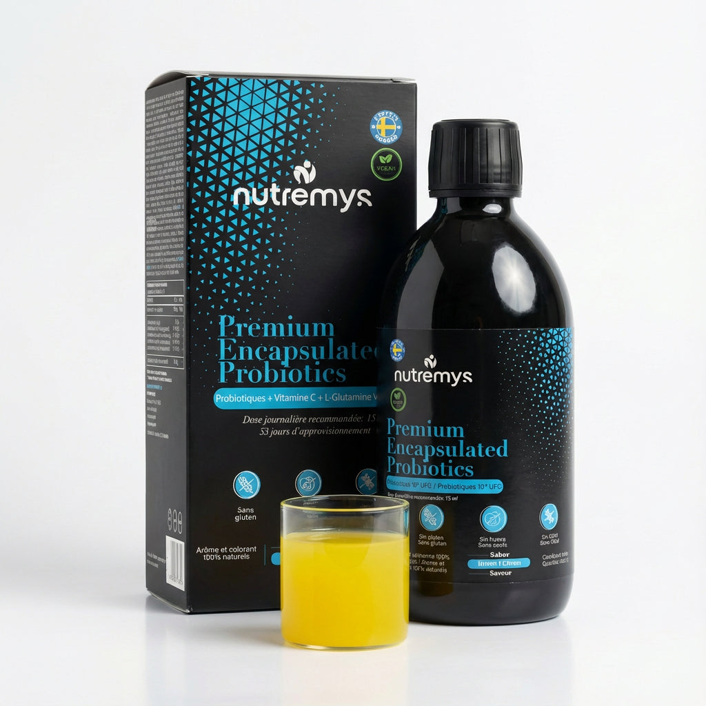 PREMIUM ENCAPSULATED PROBIOTICS – Probióticos Líquidos 10¹⁰ UFC Nutremys