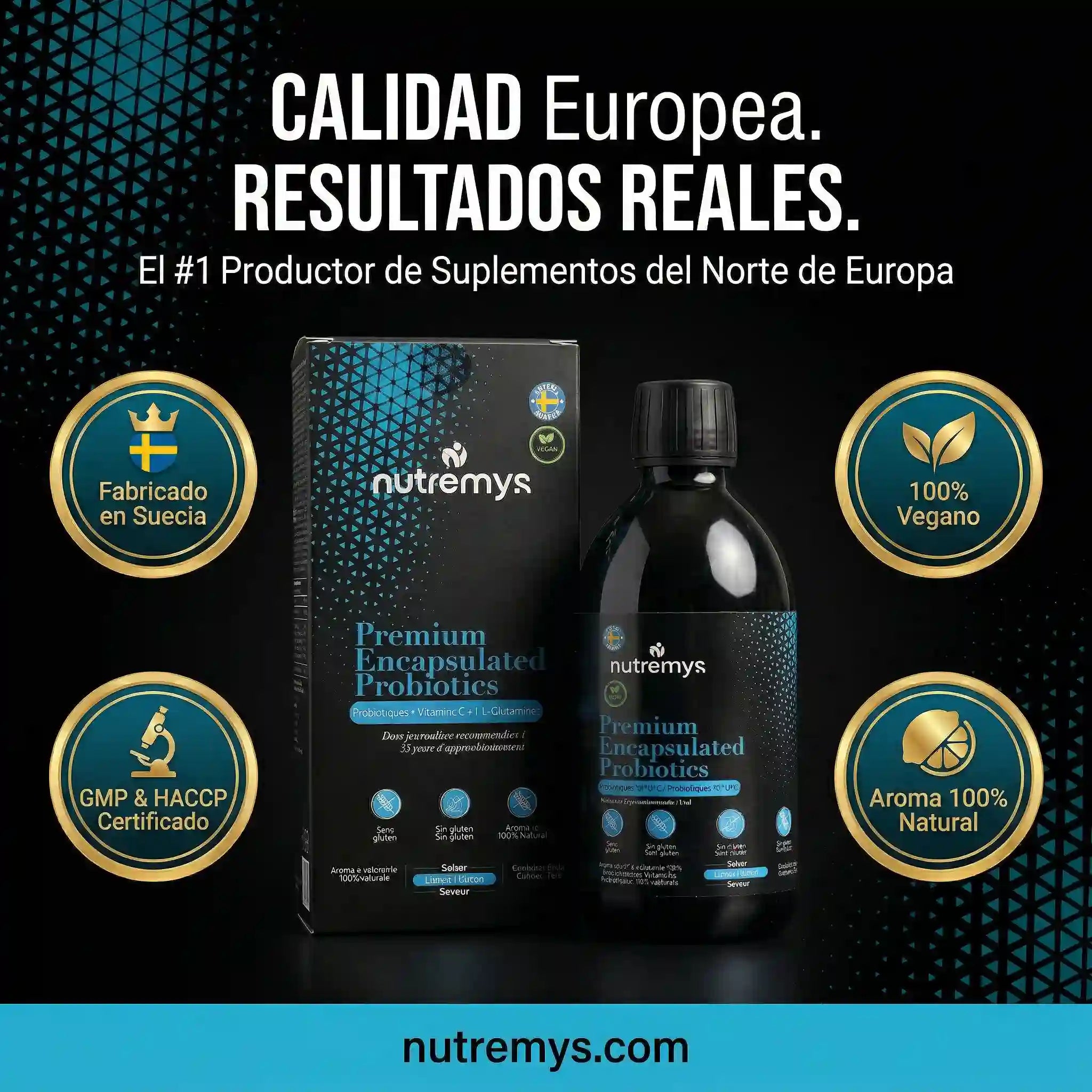 PREMIUM ENCAPSULATED PROBIOTICS – Probióticos Líquidos 10¹⁰ UFC Nutremys