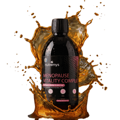 Menopause Vitality Complex · Complément liquide 9 en 1 ménopause et périménopause · Collagène marin 10 000mg · Nutremys LAB